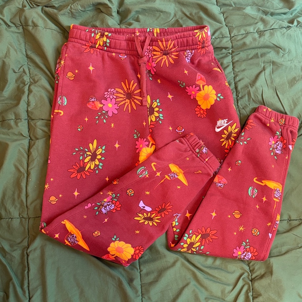 Rare Nike Deep Clay Celestial Floral Shroom Joggers